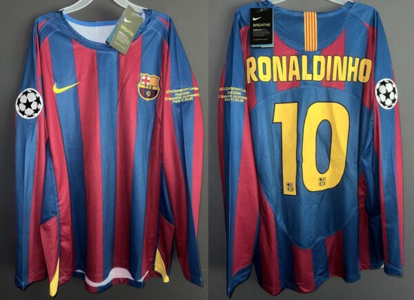 FC Barcelona jersey 2005 #10 RONALDINHO Final Champions League LS