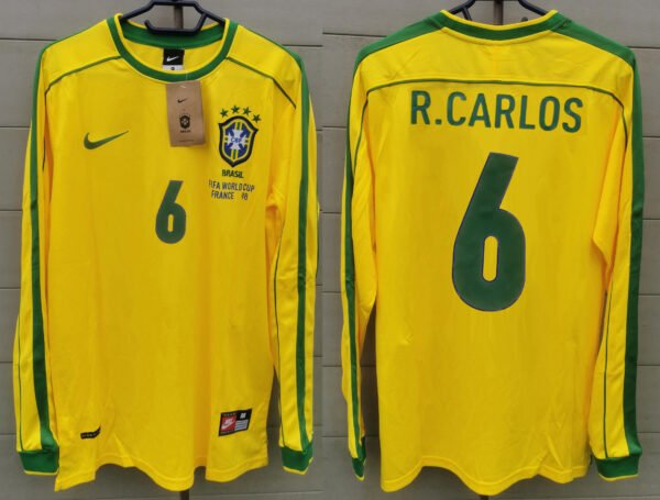 Brazil jersey 1998 #6 R. CARLOS World Cup LS