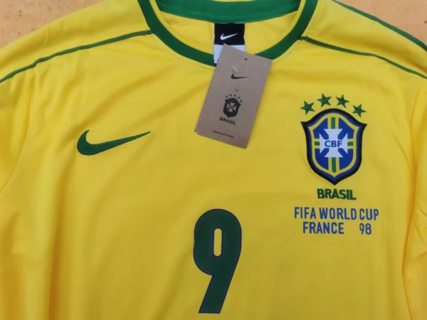 Brazil jersey 1998 #9 RONALDO World Cup LS