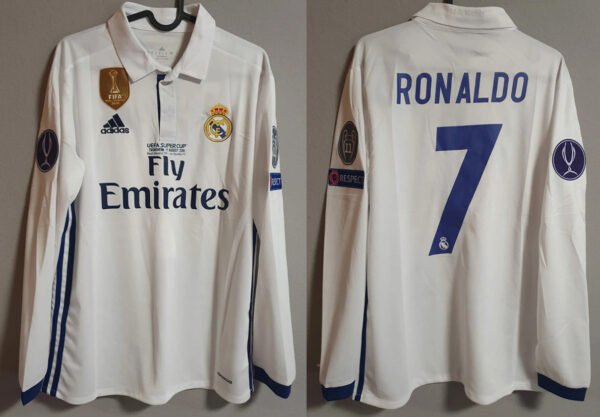 Real Madrid jersey 2016 #7 RONALDO UEFA Super Cup Final LS