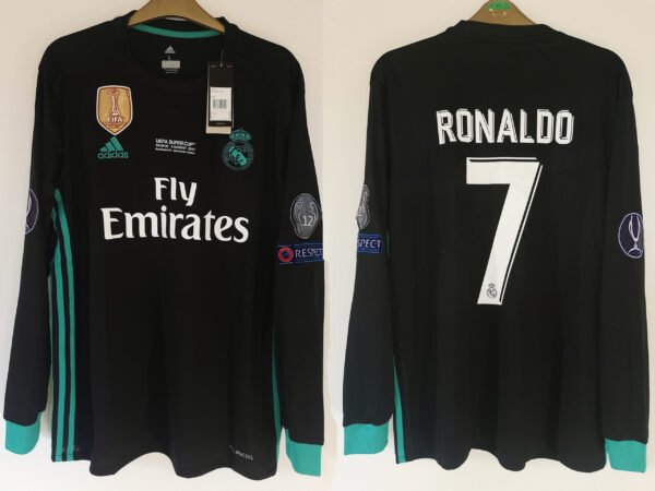Real Madrid jersey 2017 #7 RONALDO UEFA Super Cup Final LS