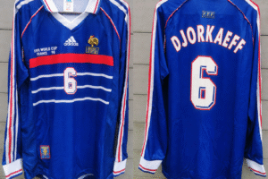 fra1998djorkaeff1 France jersey 1998 #6 DJORKAEFF World Cup Final LS