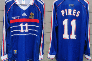 fra1998pires1 France jersey 1998 #11 PIRES World Cup Final LS